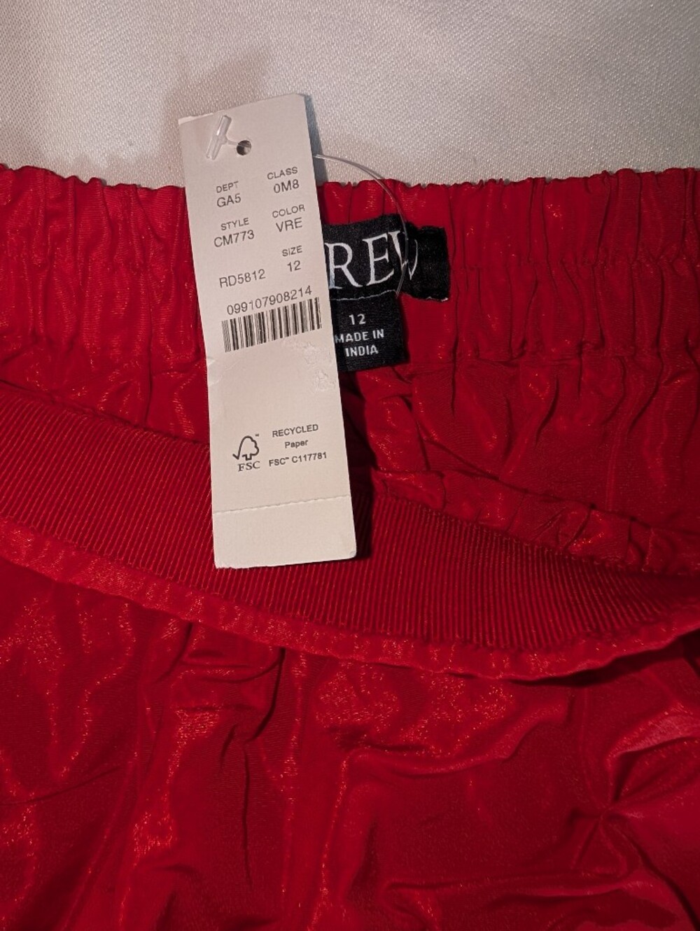 J Crew Midi ball skirt in taffeta CM773 NWT Size 12 Red With Pockets - Picture 6 of 7